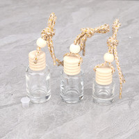 Diffuseur de parfum suspendu pour voiture, 8 ml, avec logo personnalisable, bouchon à vis, carton de 100 pièces, flacon en verre vide rechargeable pour désodorisant, vente en gros