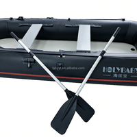 Bateau de pêche gonflable en PVC noir Hailebao, moteur 4HP, capacité 5 personnes, garantie 1 an, pour la dérive, le ski nautique, le surf, les lacs