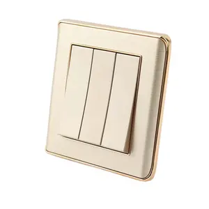 Best sell wholesale luxurious Champagne in gold for home use electric button vintage panel smart home wall switch