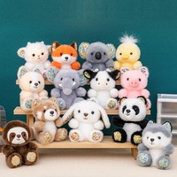 Porte-clés en peluche mini animal mignon, poupée chiot œuf frit Kawaii, jouet pendentif de sac doux et moelleux, cadeau pour filles, décoration de sac à dos