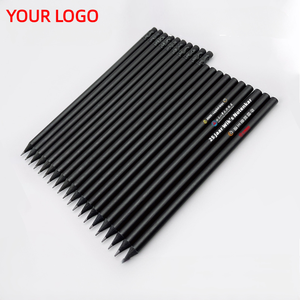 Custom Logo Black Wooden Round <strong>Pencil</strong> Hardened Grade A Poplar Black Wood Promotion Hb Drawing <strong>Sketch</strong> <strong>Pencil</strong> - Product Image 1