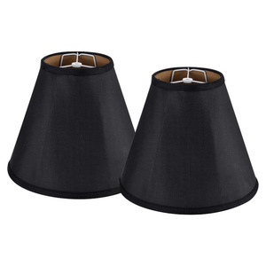 Abat-jour en tissu noir de 12 pouces, style contemporain fait main, installation facile, accessoire de lampe - Product Image 5