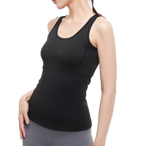 Débardeur pour femme en polyester et élasthanne respirant, couleur unie, col rond, coupe classique, idéal pour le yoga - Product Image 3