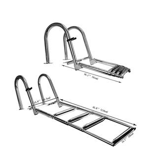 Approvisionnement d'usine Quincaillerie marine Bateau Piscine en acier inoxydable Échelle d'extension polyvalente pliable en 4 étapes - Product Image 2