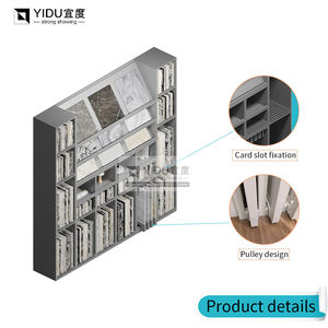 ชั้นวางจอแสดงผลแบบหมุนพื้นไม้โอ๊คแบบพรีเมี่ยมชั้นวางของในซูเปอร์มาร์เก็ตป้ายโฆษณาโลหะโชว์รูมกระเบื้อง - Product Image 3