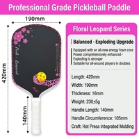 Nouvelles Raquettes de Pickleball 2026 Série Léopard en Fibre de Carbone T700 Thermoformée de 16 mm avec Noyau en Nid d'Abeille PP Absorbant les Chocs