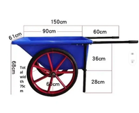 Brouette industrielle robuste à deux roues, capacité de charge 100 kg, chariot de travail portable en fer, rangement d'outils, utilisation sur chantier