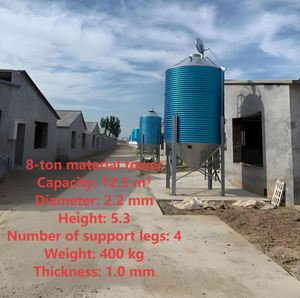 Silo de Acero Galvanizado para Alimento de Animales, Aves de Corral y Cerdos, de 3/5/8/10/15/20T, para Almacenamiento de Granos en Granjas - Product Image 4