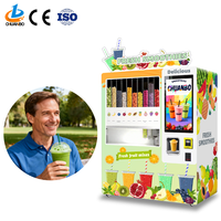 Distributeur automatique de smoothies aux fruits entièrement automatique en libre-service Cartes de crédit Codes QR Jetons Smoothies-vending-machine