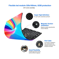 Écran LED incurvé flexible 8K personnalisé P2.5, écran de fond mobile pour stand de DJ, stand d'événements, discothèque, publicité
