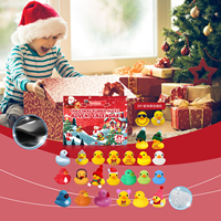 Boîte mystère de Noël avec 24 patins à eau en caoutchouc, jouet de dessin animé, cadeau de Noël pour enfants