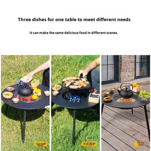 Barbecue d'extérieur haut de gamme, foyer, ensemble de thé, portable, détachable, pour cour, sans fumée, <span class=keywords><strong>table</strong></span> électrique, barbecue au charbon double usage - Product Image 5