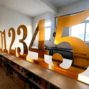 Custom Mirror Gold Acrylic Numbers Letters Large <b>Backdrop</b> Decor for Weddings <b>Parties</b> Events - Product Image 2