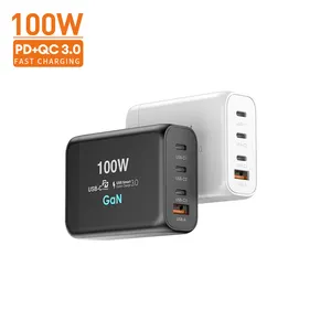 2023 best selling PD 100W charger GaN laptop phone charger Fast 4 port adapter with PFC inside 100watt gan charger