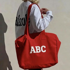 Sac fourre-tout en toile imprimé de logo personnalisé grand sac à provisions en toile de coton lavable fourre-tout de voyage promotionnel Style Designer Durable - Product Image 2