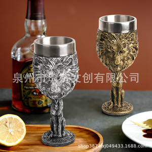 Juego de 4 vasos creativos con cabeza de animal en 3D, de acero inoxidable, decorativos, para beber, para el hogar, bar, fiestas, regalo. - Product Image 2