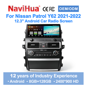 NaviHua New Design 12.3'' Android Car Radio GPS Navigation Multimedia Carplay Auto Stereo DSP for Nissan Patrol Y62 2021-2022 - Product Image 1