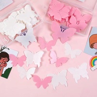 50 pièces/boîte Papillons comestibles multicolores en papier gaufré de 0,65 mm pour décorations de gâteaux, cupcakes, remises de diplômes et Halloween