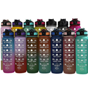 VIGFIT Özel Logolu 1L BPA İçermeyen Çevre Dostu Hafif Şeffaf Plastik Spor Salonu İçin Özel Renkli Su Şişesi - Product Image 1