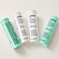 Conteneur cylindrique pour comprimés effervescents anti-fuite de qualité supérieure, avec bouchon spiralé en plastique PP, étiquette personnalisée, qualité alimentaire, en vrac, OEM