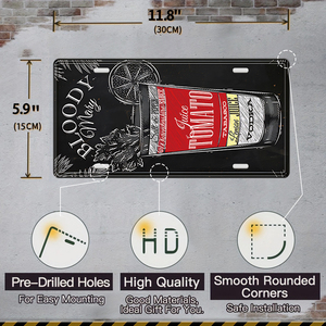 Letrero Metálico Vintage con Receta de Cóctel, Jugo de Piña, Ron Blanco, Crema de Coco, Decoración Retro para Pared de Bar, Pub o Cocina - Product Image 4