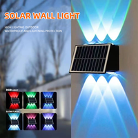 Projecteur mural LED solaire RGB à changement de couleur, étanche IP65, pour extérieur, jardin, cour, façade de bâtiment