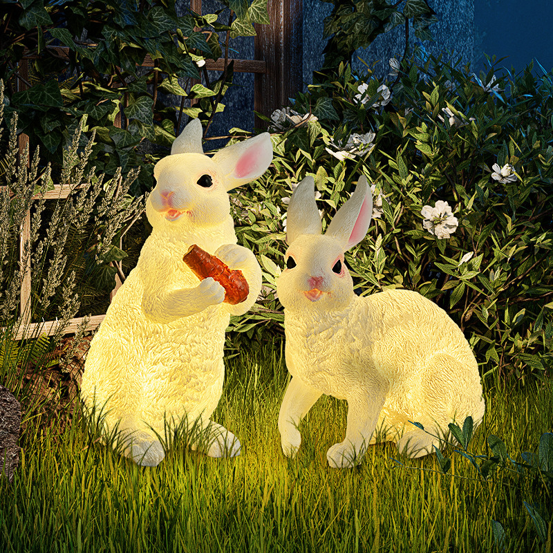 Online Wholesale Supplier's Outdoor3d Fiberglass Rabbit Led Motif Lights Ip65 Waterproof For Garden Yard Holiday Decoration