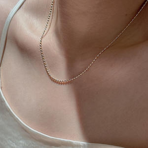 Collier double flash contrasté en argent pur S925, style vintage, design simple et tendance, collier superposé fin - Product Image 2