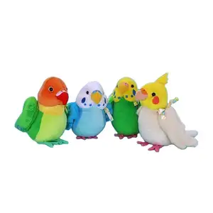 Tùy chỉnh dễ thương cockatiel đồ chơi sang trọng cuộc sống thực mềm lovebird Budgerigar budgie chim thú nhồi bông đồ chơi