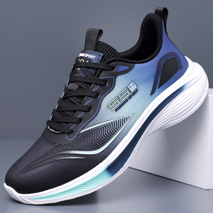 Chaussures de course légères à lacets, bout rond, doublure en maille, semelle extérieure en caoutchouc, vêtements de sport d'automne - Product Image 1