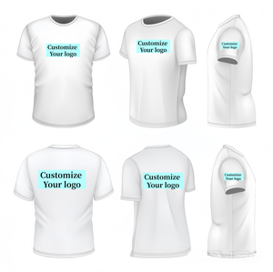 Футболки для дома с круглым вырезом, больших размеров, из хлопка и шелка, с логотипом под заказ, устойчивые к сминанию, в парном стиле - Product Image 4