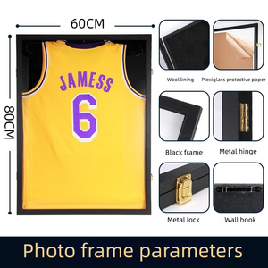 Football Sports Jersey Shadow Box - Wood Wall Mounted Display Case with UV Protection 60x80cm Standard Size - Product Image 4