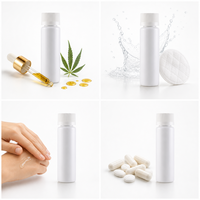 Vente en gros de flacons en plastique PCR PET givrés personnalisés de 30 ml avec bouchon à vis, flacons à usage multiple pour médicaments, crème pour le visage, toner, poudre libre