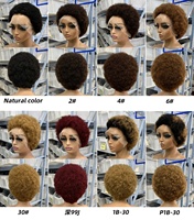 Perruques Cheveux Humains Brésiliens Courts Bouclés avec Dentelle Frontale Transparente 13x4, pour Femmes Noires, Fournisseur en Gros