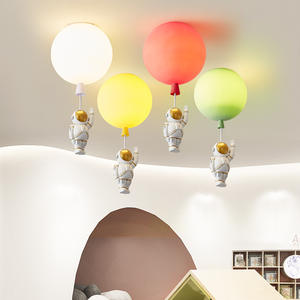Trendy Nordic Creative Cartoon Decor Ceiling <b>Light</b> for Kids' Bedrooms Frosted Astronaut Balloon <b>Light</b> for Boys Girls AC Power - Product Image 5