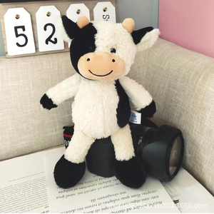 Peluche Mucca Morbida e Carina, Giocattolo di Peluche a Forma di Animale da Fattoria <span class=keywords><strong>per</strong></span> <span class=keywords><strong>Bambini</strong></span>, <span class=keywords><strong>con</strong></span> Fodera in Rete e Imbottitura in Cotone PP, Confezione in Sacchetto OPP - Product Image 5