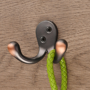 Zinc Alloy Double Coat Hook Brushed Red Bronze Wall Mount <b>Wardrobe</b> <b>Hardware</b> - Product Image 4