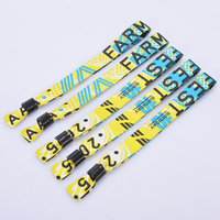 Promocional personalizado pulsera tejida bordado hecho a mano pulseras de tela de