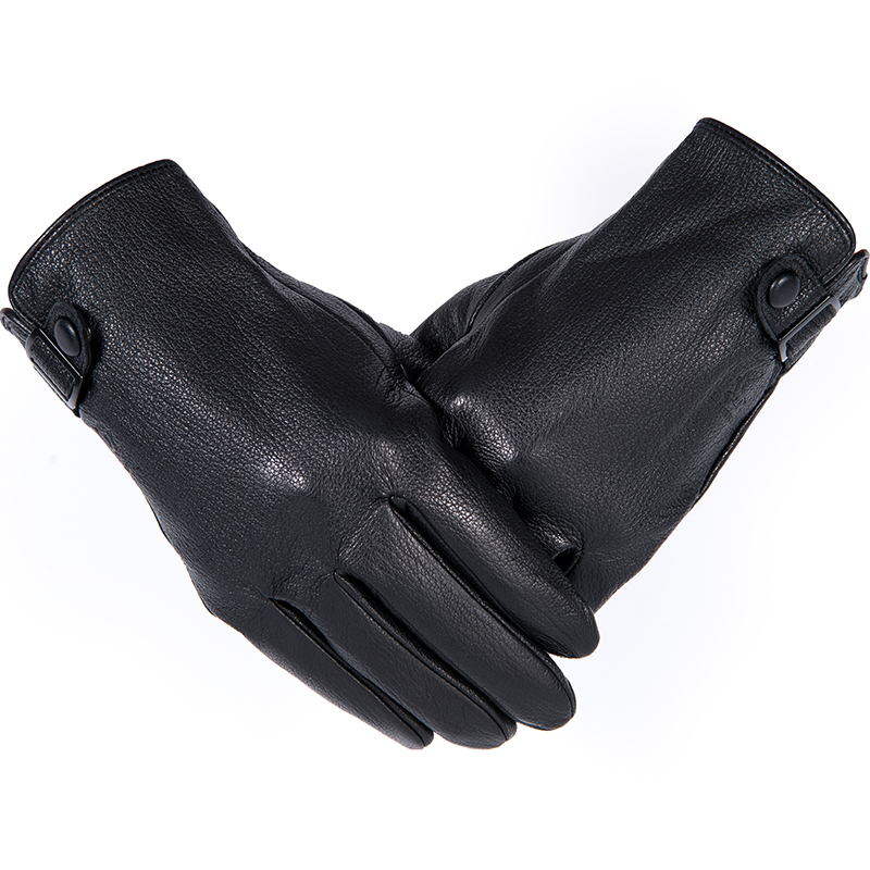 Côté bouton En Cuir gants