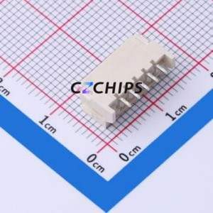 HDGC2001WR-S-5P Wire-to-Board Pin Header SMD,P=2mm,Horizontal Mount Connector 1x5P 2mm Horizontal Mount PH - Product Image 2