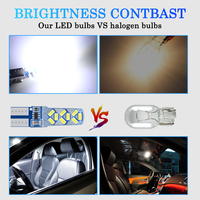 PEL-bombilla Led de estacionamiento para coche, lámpara de liquidación de cuña automática, Flash estroboscópico blanco CANBUS, luz led de silicona t10