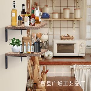 Wooden <b>Wall</b> <b>Mounted</b> <b>Shelf</b> Rectangle Solid Wood Storage Rack For Bedroom Living Room Decoration - Product Image 3