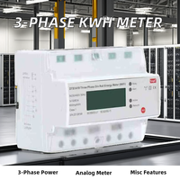 HONI Meteran Energi Listrik Rumah Tangga Tiga Fasa KWH Analog dengan Kotak Meteran, Layar LCD, dan Rel Din, Akurasi 1.0, Harga Terjangkau