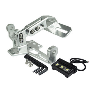 RAYANA Motorcycle & Plane Bike Universal <b>License</b> Plate <b>Frame</b> Aluminum Adjustable Telescopic LED Light Universal Motorcycle Licen - Product Image 4