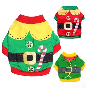 <span class=keywords><strong>Disfraz</strong></span> de Duende Navideño para Perros y Gatos - Mezcla de Algodón Ecológico, Diseño Adorable, Suave y Transpirable, Atuendo Festivo con Estampado de Bastón de Caramelo - Product Image 1