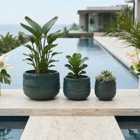 Pots de plantes modernes en céramique, pots à fleurs ronds pour la décoration intérieure et extérieure de la maison et du jardin