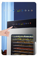 10-bakjes huishoudelijke/commerciële touchscreen voedseldroger, rechtstreekse levering vanuit de fabriek, voor groenten, fruit en vlees.