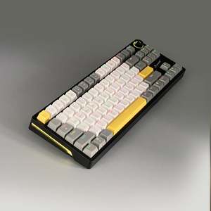 Hot bán yh8704 RGB đèn nền có thể sạc lại chơi game Bàn Phím Cơ khí có dây + 2.4G không dây + BT Điều kiện Mới - Product Image 5