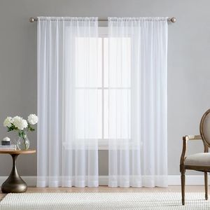 <span class=keywords><strong>Tende</strong></span> in Tulle Bianco Moderne, <span class=keywords><strong>Tende</strong></span> in Chiffon Velate, <span class=keywords><strong>Tende</strong></span> Trasparenti per Decorazione <span class=keywords><strong>Soggiorno</strong></span> - Product Image 2