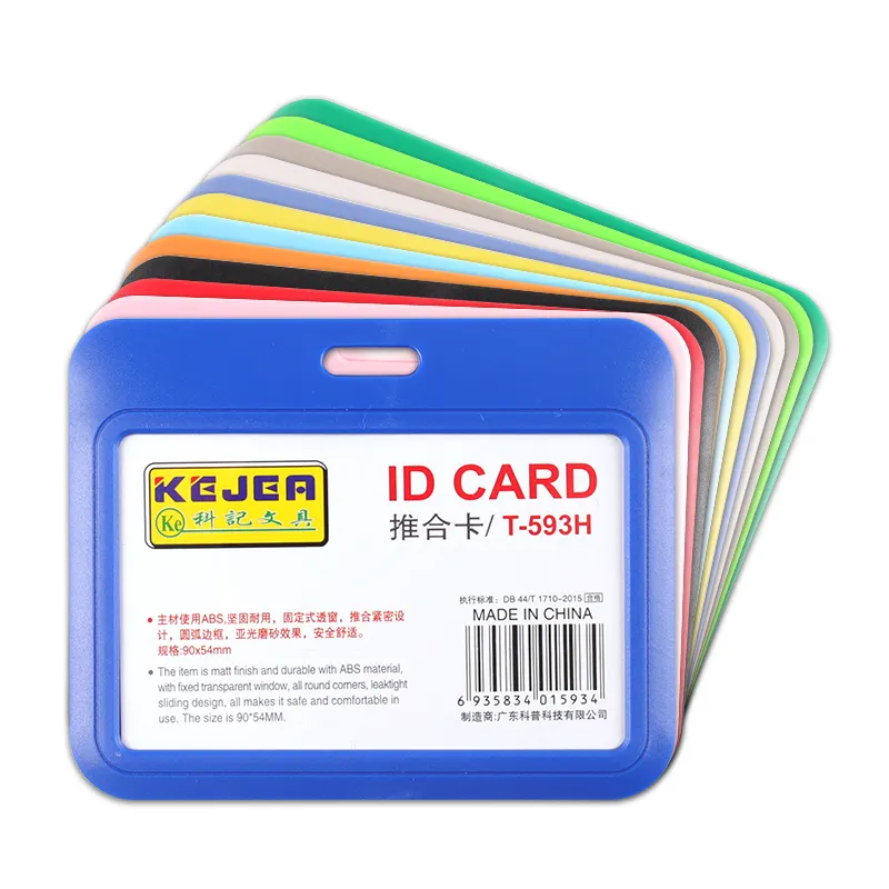 High Quality ABS ID Card Holder Name Tag Holder Business Plastic Card Name Badge Holder For School